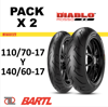 Imagen de Combo x 2 cubiertas 110/70-17 y 140/60-17 Pirelli Diablo Rosso II