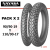 Imagen de Cubiertas Moto COMBO 90/90-19 Y 110/90-17 Nayasa EY061 x2