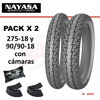 Imagen de Cubierta Moto Combo 275-18 y 90/90-18 Nayasa EY032 con cámaras