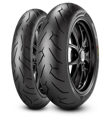 Imagen de Combo x 2 cubiertas 110/70-17 y 140/70-17 Pirelli Diablo Rosso II
