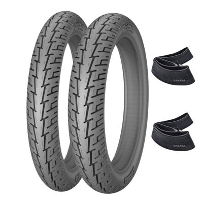 Imagen de Cubierta Moto Combo 275-18 y 90/90-18 Nayasa EY032 con cámaras