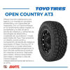 Imagen de Cubierta 255/60/18 Toyo Open Country At3 Balanceada